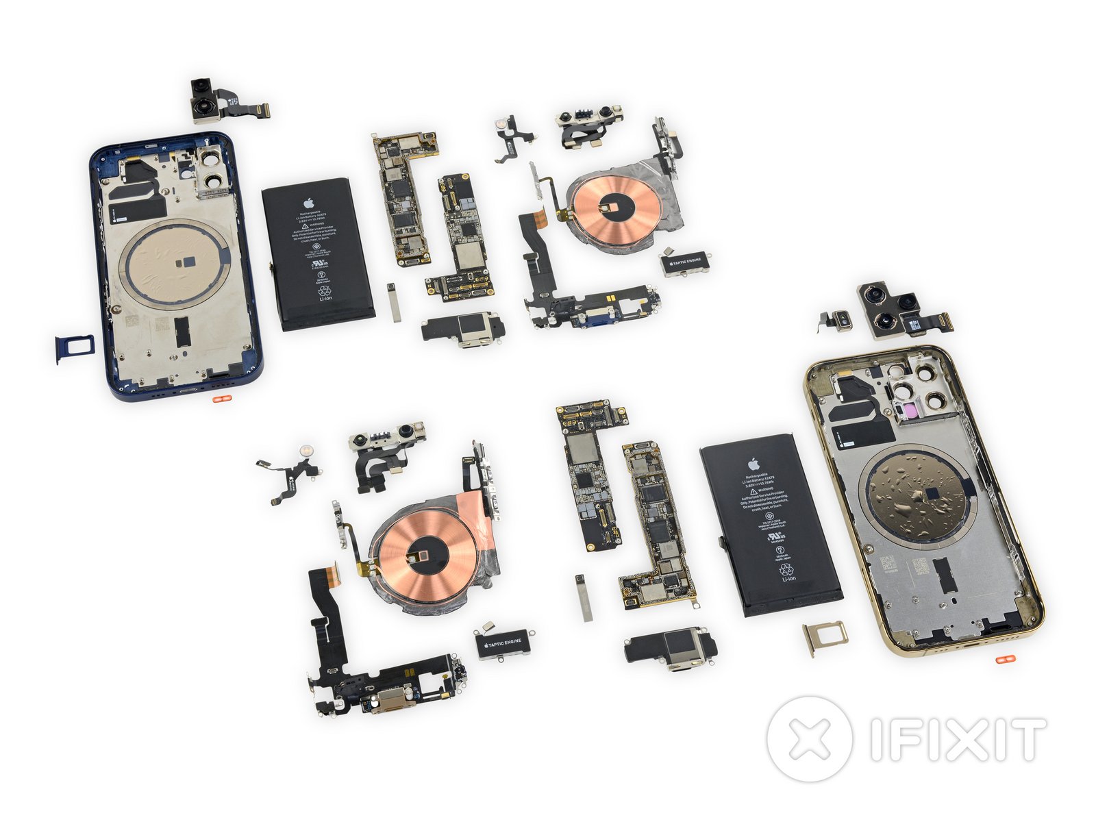 拆解结束。iFixit总结说，在新款iphone的设计中，显示屏和电池的更换仍是优先考虑的问题。不过，由于大多数重要组件都被集成模块化，让局部的拆解和替换难度变小；不过，苹果在iPhone 12系列中仍在使用自有螺丝，并为手机增加了防水功能（更多的胶水，意味着整机拆解的难度系数更大），可能使维修变得更加复杂。还有一点就是，正背面的均采用玻璃设计意味着摔碎的可能性也在增加。简单来说，只要背后的玻璃碎了，整机玻璃都需要更换。